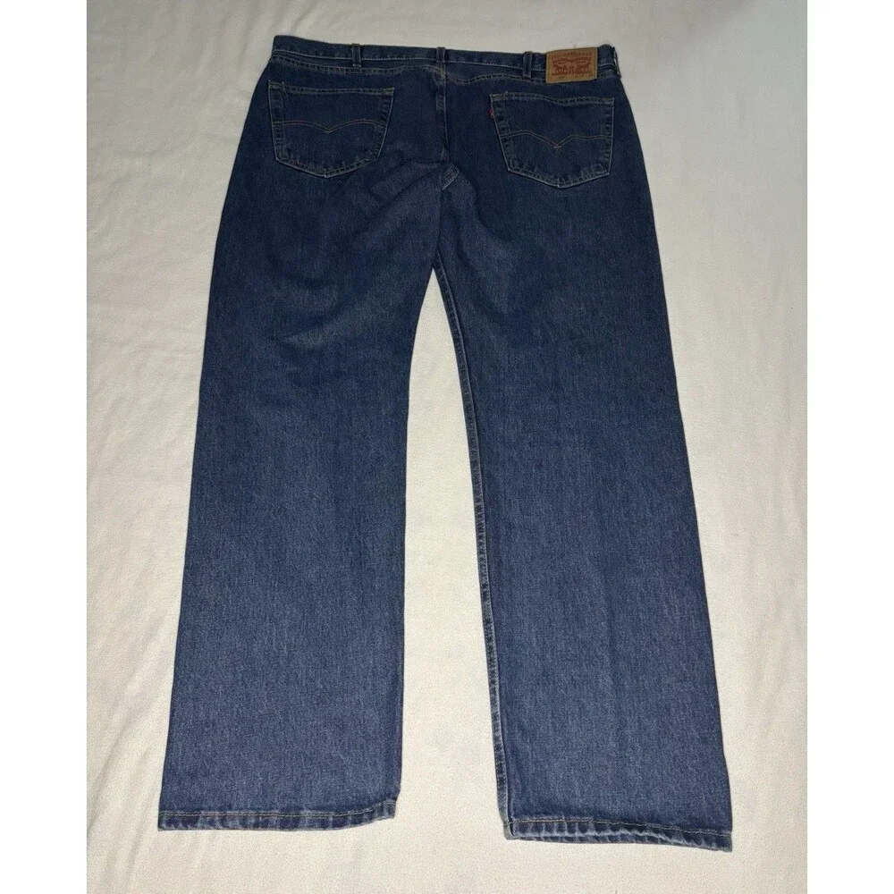 Levi's 505 Regular Fit Jeans Mens 42x32 Blue‎ Excellent Straight Leg Denim